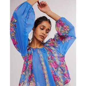 NWT Free People Elena Printed Top - L